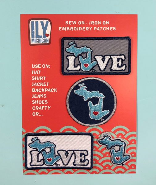 ILY Michigan Embroidery Patches
