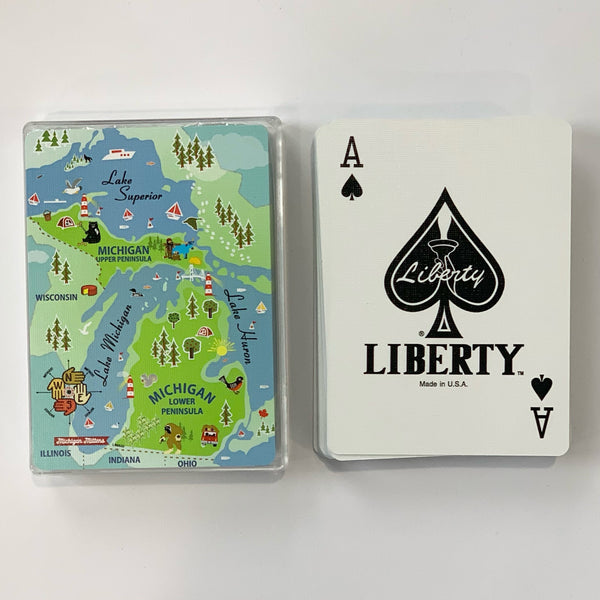 MAP OF MICHIGAN PLAYING CARDS