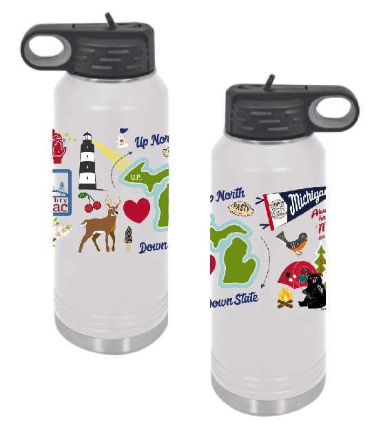 Favorite Michigan Things 30 oz. Polar Camel H2O Bottle – Michigan Mittens