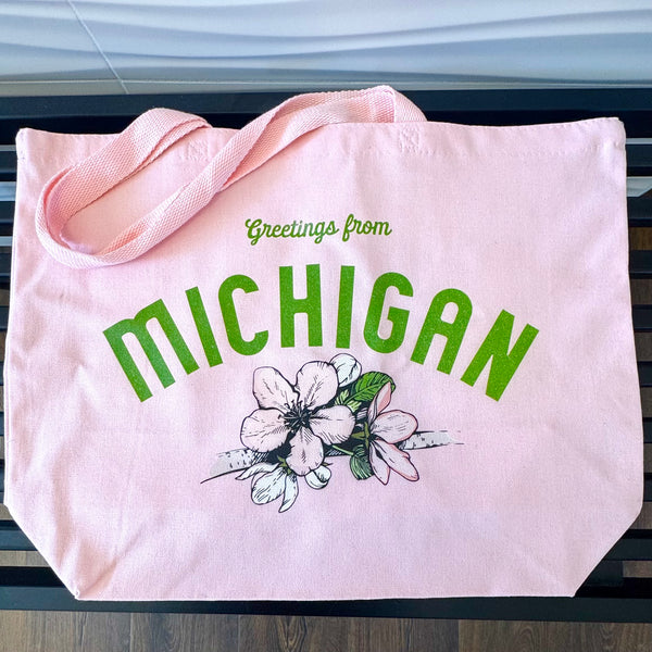 Greetings from Michigan Canvas Tote