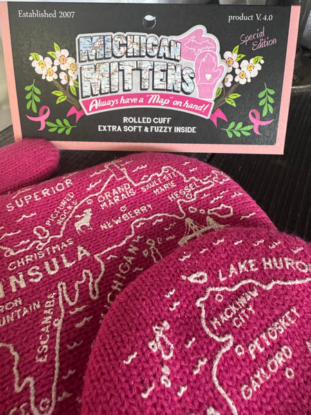 NEW Pretty in PINK Michigan Mittens for Breast Cancer Awareness Month