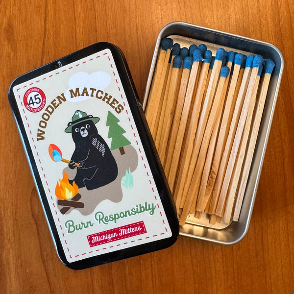 Wooden Matches in Collectible Tin