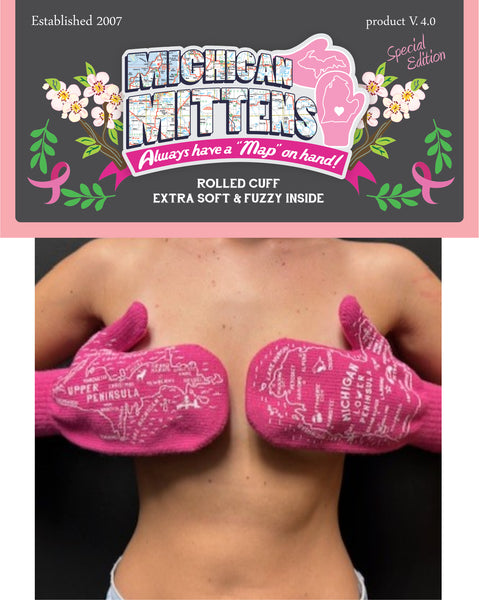 NEW Pretty in PINK Michigan Mittens for Breast Cancer Awareness Month
