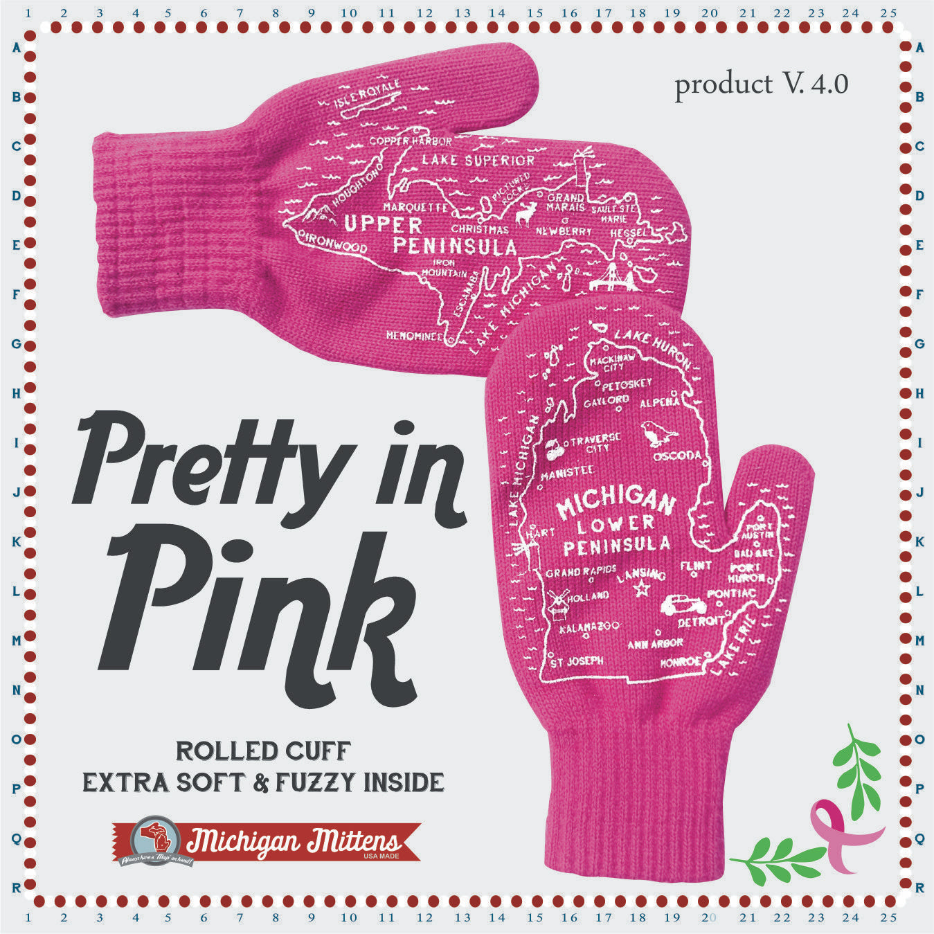 NEW Pretty in PINK Michigan Mittens for Breast Cancer Awareness Month
