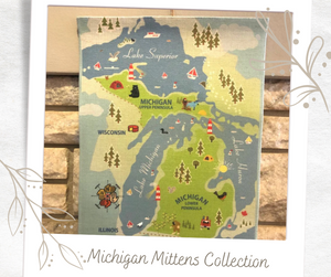 Michigan Themed Art Print on Linen