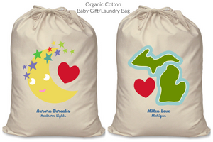 Organic Cotton Baby Laundry/Gift Bag