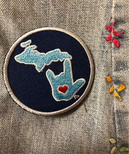 ILY Michigan Embroidery Patches