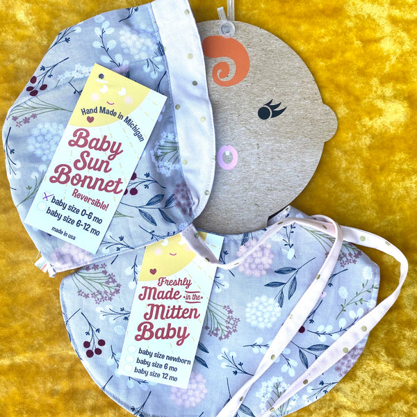 Handmade Baby Bib & Bonnet Set