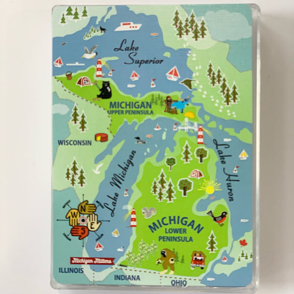MAP OF MICHIGAN PLAYING CARDS